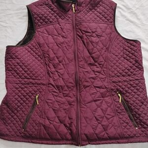 Weatherproof Quilted Vest Womens 3X Mulberry Faux Fur Lining 100% Polyester